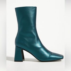 Jeffrey Campbell Teal Block Heel Ankle Boots 7.5